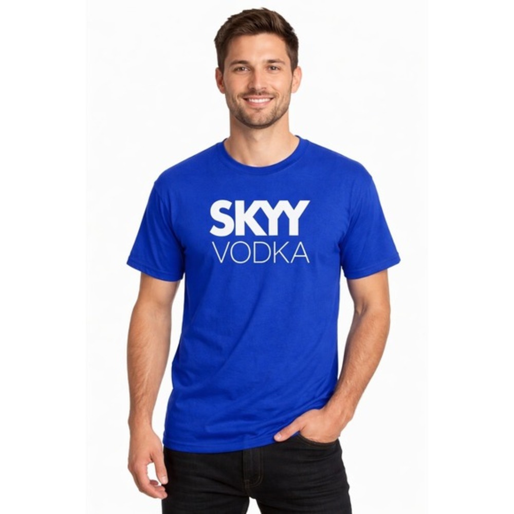 Skyy‎ Vodka Promo Blue Short Sleeve Unisex Tee Size XL NWOT